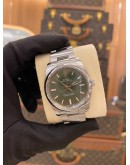 (BRAND NEW) 2017 ROLEX AIR KING OYSTER PERPETUAL 34 REF 114200 OLIVE GREEN DIAL 34MM AUTOMATIC WATCH -FULL SET-