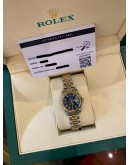 (RAYA SALE) (LIKE NEW) 2015 ROLEX LADY-DATEJUST 26 REF 179173 HALF 18K 750 YELLOW GOLD BLUE DIAL 26MM AUTOMATIC WATCH -FULL SET-