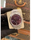 (UNUSED) 2019 ROLEX OYSTER PERPETUAL 39 REF 114300 FULL STICKER PURPLE TULIP DIAL 39MM AUTOMATIC WATCH -FULL SET-