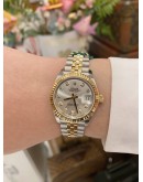 (BRAND NEW) 2022 ROLEX LADY DATEJUST REF 279173 DIAMOND DIAL HALF 18K 750 YELLOW GOLD 28MM AUTOMATIC WATCH -FULL SET-