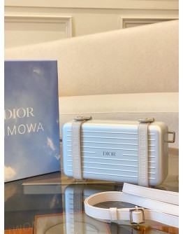 (LIKE NEW) CHRISTIAN DIOR X RIMOWA ALUMINIUM PERSONAL CLUTCH ON STRAP CROSSBODY BAG -FULL SET- 
