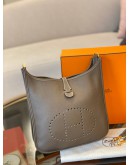 (LIKE NEW) 2020 HERMES EVELYN PM ETOUPE CLEMEN IN GOLD HARDWARE STAMP Y -FULL SET-