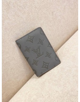 (LIKE NEW) LOUIS VUITTON POCKET ORGANISER EMPREINTE MONOGRAM SHADOW GREY 