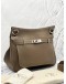 (LIKE NEW) HERMES JYPSIERE 34 ETOUPE CLEMENCE LEATHER WITH STRAP IN PALADIUM HARDWARE
