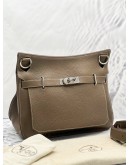 (LIKE NEW) HERMES JYPSIERE 34 ETOUPE CLEMENCE LEATHER WITH STRAP IN PALADIUM HARDWARE