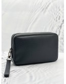 (LIKE NEW) YEAR 2019 LOUIS VUITTON BLACK TAIGA LEATHER KASAI CLUTCH 