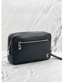 (LIKE NEW) YEAR 2019 LOUIS VUITTON BLACK TAIGA LEATHER KASAI CLUTCH 