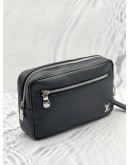 (LIKE NEW) YEAR 2019 LOUIS VUITTON BLACK TAIGA LEATHER KASAI CLUTCH 
