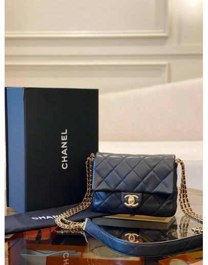 2024 MICROCHIP CHANEL TIMELESS BLACK QUILTED CAVIAR MULTI CHAIN FLAP BAG -FULL SET-