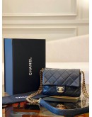 2024 MICROCHIP CHANEL TIMELESS BLACK QUILTED CAVIAR MULTI CHAIN FLAP BAG -FULL SET-
