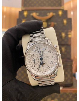 2021 LONGINES MASTER COLLECTION MOON FACE CHRONOGRAPH REF L2.673.4.78.6 WHITE DIAL 40MM AUTOMATIC WATCH 