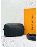 (UNUSED) 2025 MICROCHIP LOUIS VUITTON ALPHA WEARABLE WALLET IN BLACK MONOGRAM SHADOW LEATHER