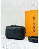 (UNUSED) 2025 MICROCHIP LOUIS VUITTON ALPHA WEARABLE WALLET IN BLACK MONOGRAM SHADOW LEATHER