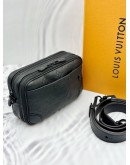 (UNUSED) 2025 MICROCHIP LOUIS VUITTON ALPHA WEARABLE WALLET IN BLACK MONOGRAM SHADOW LEATHER