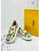 FENDI FF VERTIGO SLIP-ON SNEAKERS IN CANVAS MULTICOLOR SIZE 37