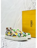 FENDI FF VERTIGO SLIP-ON SNEAKERS IN CANVAS MULTICOLOR SIZE 37