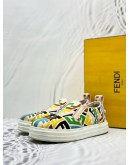 FENDI FF VERTIGO SLIP-ON SNEAKERS IN CANVAS MULTICOLOR SIZE 37