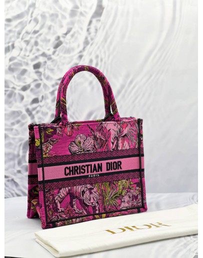 (LIKE NEW) 2023 CHRISTIAN DIOR EMBROIDERED TOILE DE JOUY VOYAGE BOOK SMALL TOTE BAG 