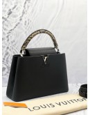 (LIKE NEW) LOUIS VUITTON BLACK CAPUCINES MM PYTHON HANDLE 