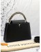 (LIKE NEW) LOUIS VUITTON BLACK CAPUCINES MM PYTHON HANDLE 