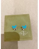 (UNUSED) 2022 VCA VAN CLEEF & ARPELS SWEET BUTTERFLIES EARSTUDS IN 18K 750 WHITE GOLD & TIFFANY BLUE 