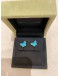 (UNUSED) 2022 VCA VAN CLEEF & ARPELS SWEET BUTTERFLIES EARSTUDS IN 18K 750 WHITE GOLD & TIFFANY BLUE 