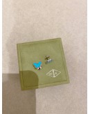 (UNUSED) 2022 VCA VAN CLEEF & ARPELS SWEET BUTTERFLIES EARSTUDS IN 18K 750 WHITE GOLD & TIFFANY BLUE 