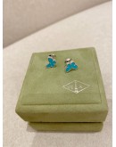 (UNUSED) 2022 VCA VAN CLEEF & ARPELS SWEET BUTTERFLIES EARSTUDS IN 18K 750 WHITE GOLD & TIFFANY BLUE 