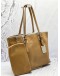 (SALE) LONG CHAMP QUILTED EMBOSSED LEATHER TOTE BAG WITH POUCH