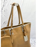 (SALE) LONG CHAMP QUILTED EMBOSSED LEATHER TOTE BAG WITH POUCH