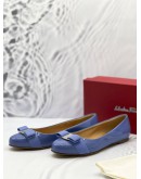 SALVATORE FERRAGAMO LIGHT BLUE VARA BOW PUMPS SIZE 8 1/2