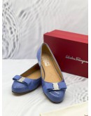 SALVATORE FERRAGAMO LIGHT BLUE VARA BOW PUMPS SIZE 8 1/2