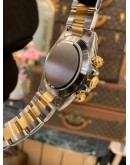 2015 ROLEX DAYTONA REF 116523 BLACK DIAMOND DIAL HALF 18K 750 YELLOW GOLD 40MM AUTOMATIC WATCH  FULL SET
