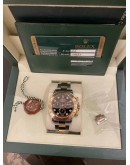 2015 ROLEX DAYTONA REF 116523 BLACK DIAMOND DIAL HALF 18K 750 YELLOW GOLD 40MM AUTOMATIC WATCH  FULL SET
