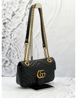 (SALE) GUCCI GG MARMONT MINI CALFSKIN MATELASSE LEATHER SLING BAG IN GHW