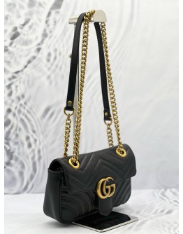 (SALE) GUCCI GG MARMONT MINI CALFSKIN MATELASSE LEATHER SLING BAG IN GHW
