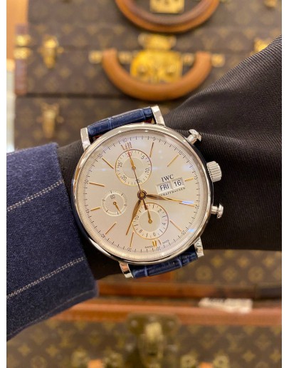 (BRAND NEW) 2021 IWC PORTOFINO CHRONOGRAPH REF IW391031 WHITE DIAL 42MM AUTOMATIC WATCH -FULL SET-