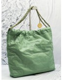 (LIKE NEW) 2024 MICROCHIP CHANEL 22 MEDIUM CALFSKIN LEATHER TOTE SHOULDER CHAIN BAG 