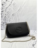 GUCCI SOHO CHAIN IN BLACK LEATHER CROSSBODY BAG 