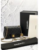 MICROCHIP CHANEL PEARL CRUSH MINI SQUARE FLAP BAG -FULL SET- 