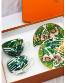 (UNUSED) HERMES PASSIFOLIA TEA CUP AND SAUCER 