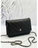 YEAR 2017 CHANEL CAVIAR LEATHER WALLET ON CHAIN