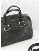 LONGCHAMP DENIM LEATHER TRIMMED HANDLE BAG 