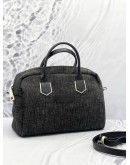 LONGCHAMP DENIM LEATHER TRIMMED HANDLE BAG 