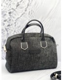 LONGCHAMP DENIM LEATHER TRIMMED HANDLE BAG 