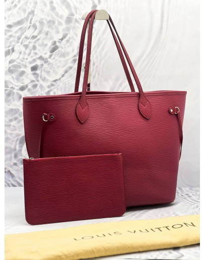 LOUIS VUITTON NEVERFULL MM WITH SMALL POUCH TOTE BAG IN EPI LEATHER 