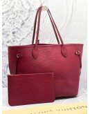 LOUIS VUITTON NEVERFULL MM WITH SMALL POUCH TOTE BAG IN EPI LEATHER 