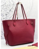 LOUIS VUITTON NEVERFULL MM WITH SMALL POUCH TOTE BAG IN EPI LEATHER 