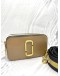 MARC JACOBS BROWN / WHITE LEATHER SMALL CAMERA CROSSBODY BAG WITH DOUBLE ZIPPED
