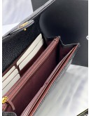 (LIKE NEW) CHANEL FLAP LONG WALLET BLACK CAVIAR LEATHER WITH GOLD HARDWARE 